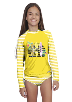 CONJ NANI INFANTIL 00726 EST LISTRAS AMARELO COM PROTEÇÃO UV - comprar online