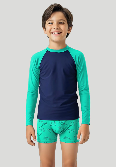CONJ SWEEL INFANTIL 00446 EST SPLASH SHARK COM PROTEÇÃO UV - comprar online