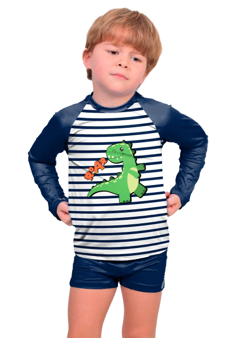CONJ UNI-DUNI-TÊ INFANTIL 00326 EST DINO ROAR COM PROTEÇÃO UV