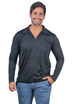 ML POLO BROOKLN MASC 00384 PRETO COM PROTEÇÃO UV
