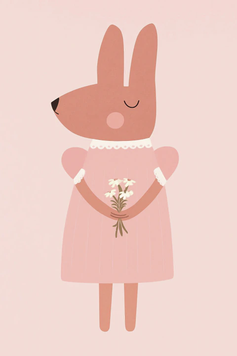 cuadro coneja rosa