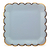 Platos Cuadrados Azul Babé con Borde Metalizado Dorado 22.8cms - 8 unidades - comprar online