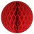 Bolas de panal de abeja en papel seda rojo 30, 25 y 15 cms de diámetro.