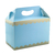Caja de Cartón para Sorpresas - Azul Pastel con Bordes Dorados Mate
