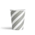Vasos de Cartón Rayas Diagonales Gris y Blanco. 8 unidades
