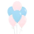 Globos R12 (28 cms) Azul Pastel y Rosado Pastel
