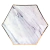 Plato Hexagonal Marmol con Borde Dorado Metalizado - 10 unidades