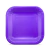 Platos Cuadrados de Cartón Morado 19cms - 8 unidades