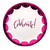 Platos Redondos Celebrate! con Borde Metalizado Fucsia 22.8cms - 8 unidades - comprar online