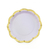 Platos en Forma de Flor Lila con Borde Dorado 18cms - 8 unidades - comprar online