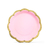 Platos en Forma de Flor Rosado Pastel con Borde Dorado 18 cms - 8 unidades - comprar online