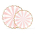 Platos Redondos Circus Rosado Pastel con Borde Metalizado Dorado - 8 unidades