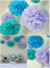 Pompones en papel seda azul. Paquete x 3 unidades en 20, 25 y 35 cm. - Ohlalá Celebraciones