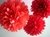 Pompones en papel seda rojo. Paquete x 3 unidades 40 cm. - comprar online
