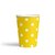 Vasos de Cartón Puntos Blancos sobre Amarillo. 8 unidades - comprar online
