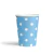 Vasos de Cartón Puntos Blancos sobre Azul Pastel. 8 unidades