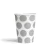 Vasos de Cartón Polka Gris sobre Blanco. 8 unidades