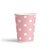 Vasos de Cartón Puntos Blancos sobre Rosado Pastel. 8 unidades
