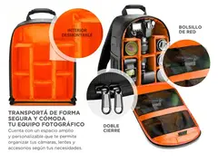Mochila Para Cámara Fotográfica Impermeable Con Divisiones - Crossover