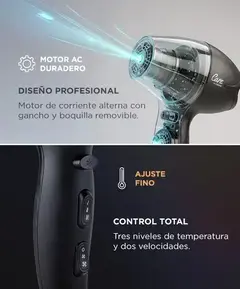 Secador De Pelo Gadnic Care S2400 Pro 2050W Tecnología Cerámica Ion Negativo Motor AC - comprar online