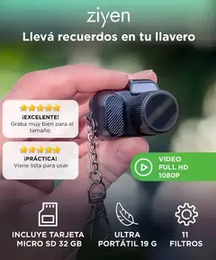 Mini Camara Digital Ziyen Full HD 1080P Pantalla 0.96 Pulgadas Memoria 32GB Filtros Integrados + Llavero - comprar online