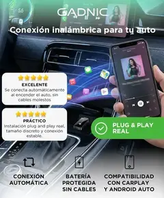 Adaptador Inalámbrico Carplay Android Auto Gadnic Para Auto BT Conexión Automática - tienda online