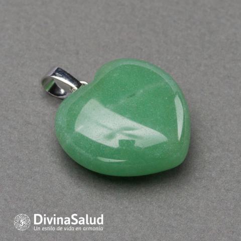 Cuarzo verde corazón dije - Con Cadena