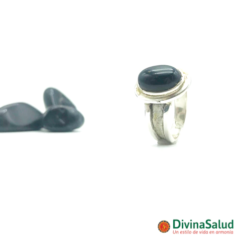 Anillo Onix Oval doble y Plata 925