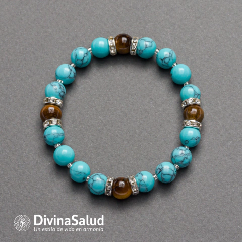 Turquesina y ojo de tigre Nº 8 con strass