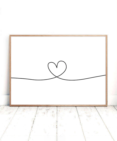 Cuadro Corazón Lineal