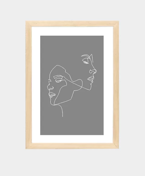 Cuadro Two Faces Grey