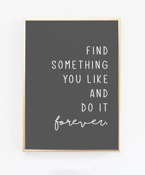 Cuadro Find Something You Like And Do It Forever - Gris