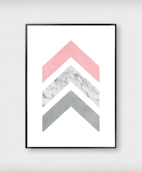 Cuadro Flechas Marmol (Rosa)