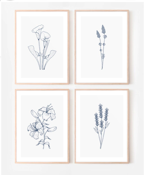 SET x 4 "Flores y hierbas silvestres"