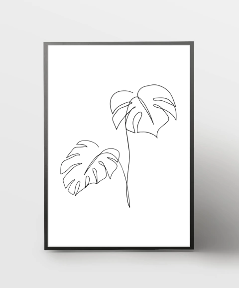 Cuadro Monsteras Lineales