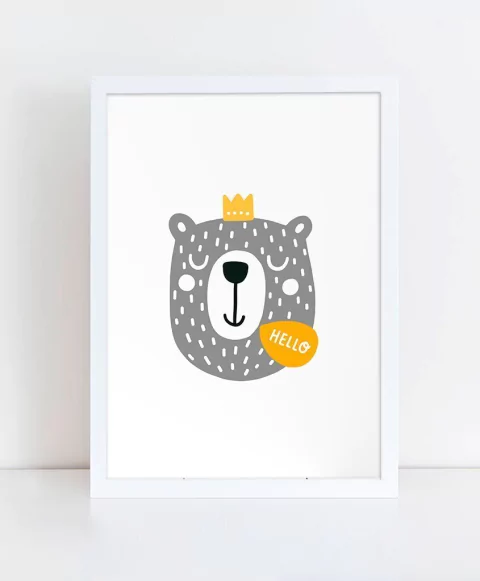 Cuadro Oso Hello