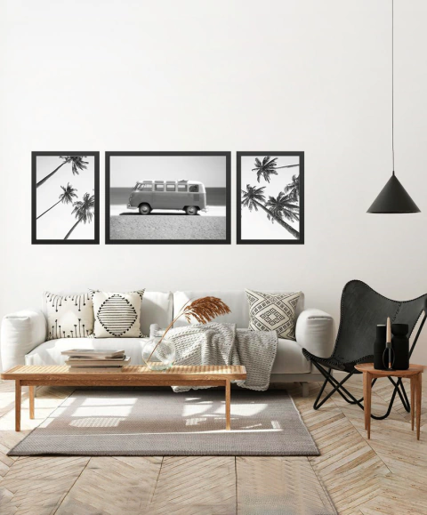 Set x3 Combi + Palmeras B&W