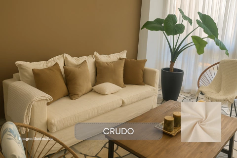 Funda Sillon - Lineas Rectas - Tusor Crudo - comprar online