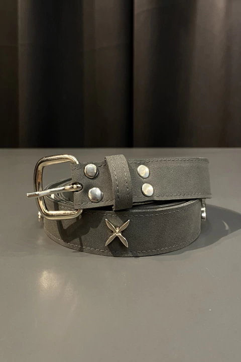 Cinturón Esencia Gris con tachas Rouxurie - comprar online