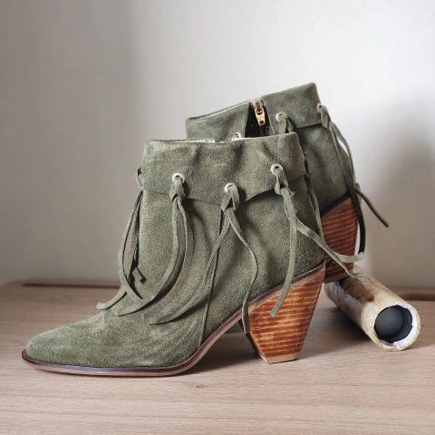 Botineta de gamuza Twiggy verde - (muestra) - comprar online