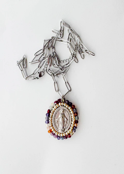 Milagrosa Oval Plateada - comprar online