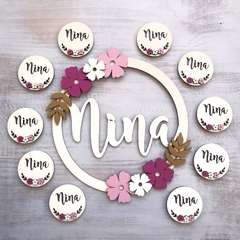 Cartel Flores ahuecado + Souvenirs imán x 10u. - comprar online