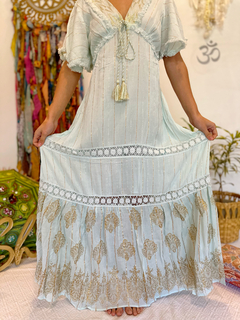 Vestido Boho CRETA CELESTE - tienda online