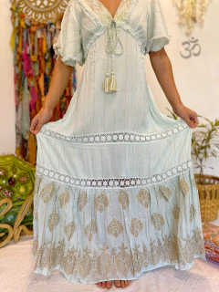 Vestido Boho CRETA CELESTE 1 - tienda online