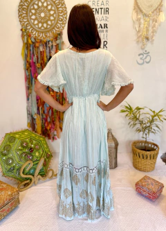Imagen de Vestido Boho CRETA CELESTE 1