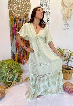 Vestido Boho CRETA VERDE