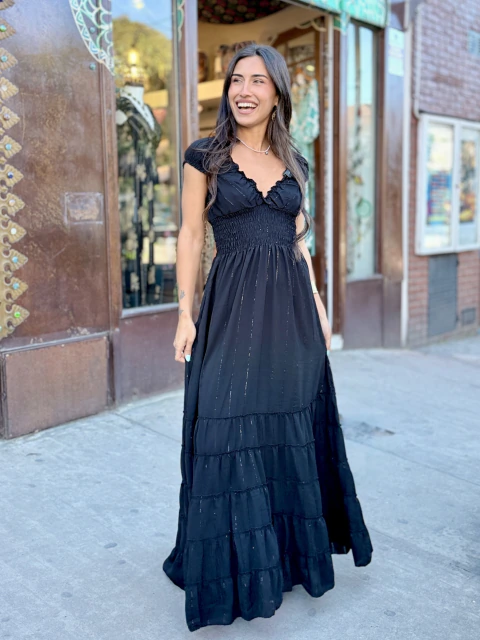 Vestido Largo Begonia Prem Lurex