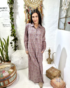 Vestido largo CAMISERO NALA - comprar online