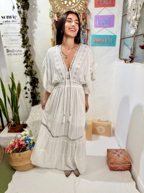 Vestido Largo Boho Lavanda - comprar online