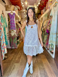 vestido corto pompon - Shanti Hippie Chic